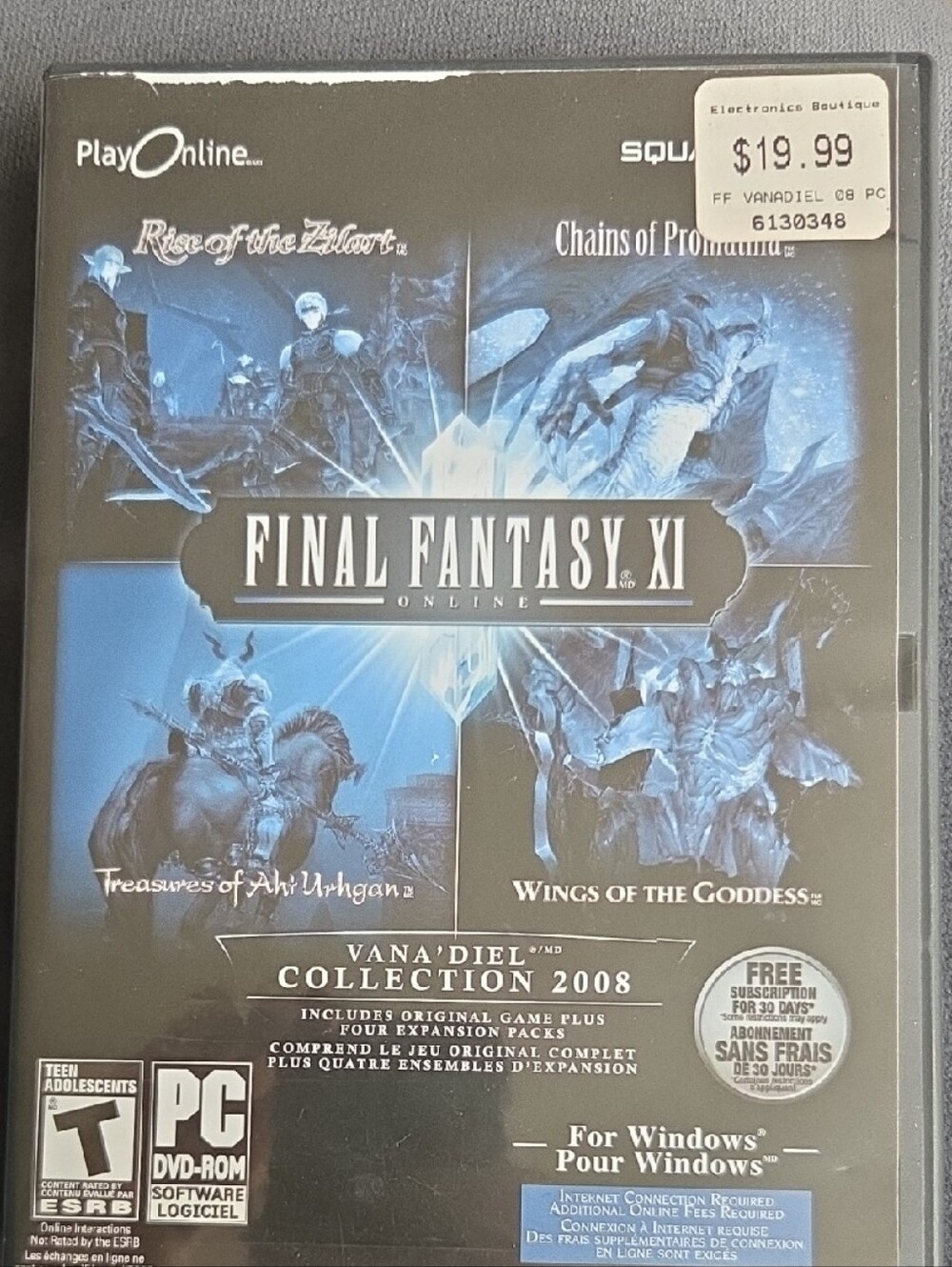 Final Fantasy XI Vana'diel Collection 2008 PC Game Game Disc + Manual Disc
